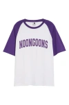 Noon Goons Gametime Raglan T-shirt In White/purple