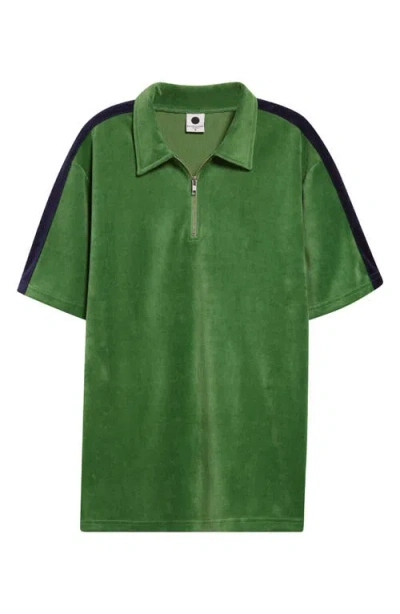 Noon Goons Joyride Velour Polo In Green