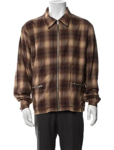 Pre-owned Noon Goons Plaid Print Jacket In Brown