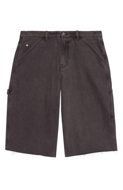 Noon Goons Runaway Denim Carpenter Shorts In Beach Black