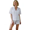 Noon Stretch Cotton Short Pajama Set In Blue