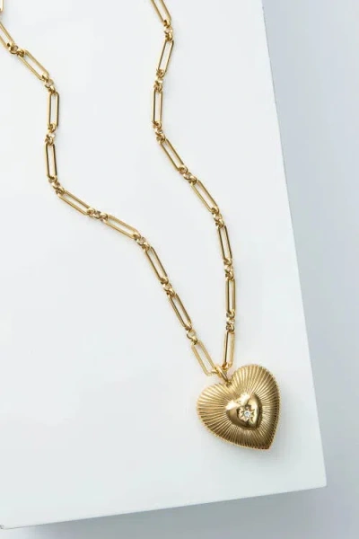Noonday Beaming Heart Pendant Necklace In Gold