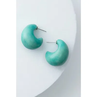 Noonday Cielo Chunky Hoops In Green