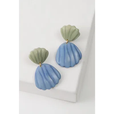 Noonday Coastal Carved Earrings In Blue