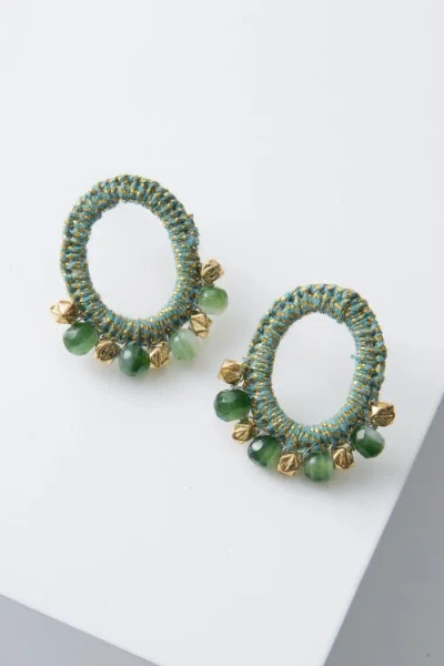 Noonday Collection Anjana Crochet Midi Earrings In Green