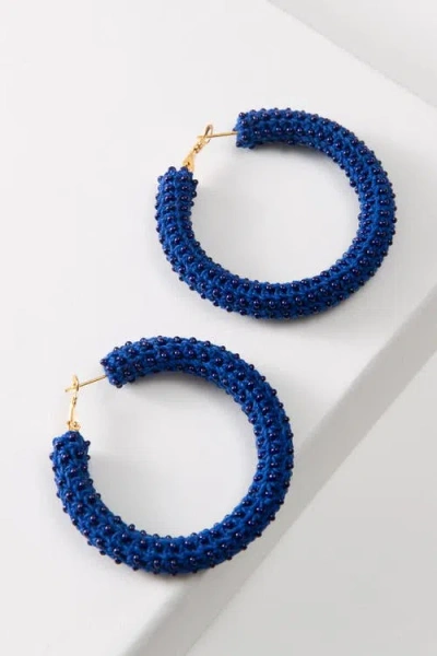 Noonday Collection Azul Crochet Hoops In Blue