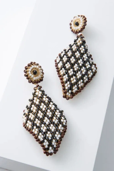 Noonday Collection Beaded Gingham Earrings In Black