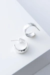 Noonday Collection Wide Hammered Hoops, Silver In Silver