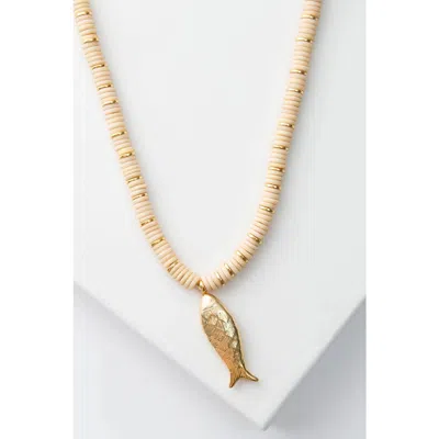 Noonday Heishi Catch Necklace In Gold