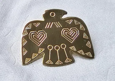 Noonday Incan Bird Engraved Bandana Slider, Gold