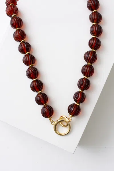 Noonday Lucid Glass Necklace, Amber