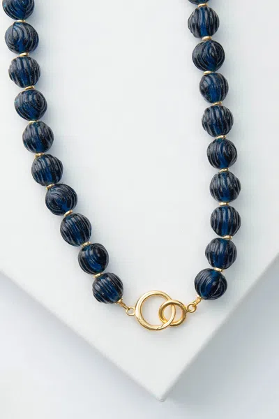 Noonday Lucid Glass Necklace, Cerulean