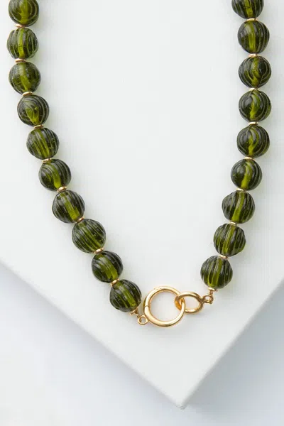 Noonday Lucid Glass Necklace, Sage