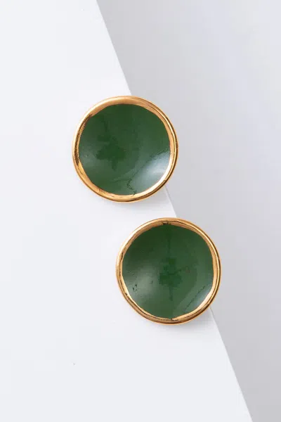 Noonday Mini Halo Earrings, Cilantro