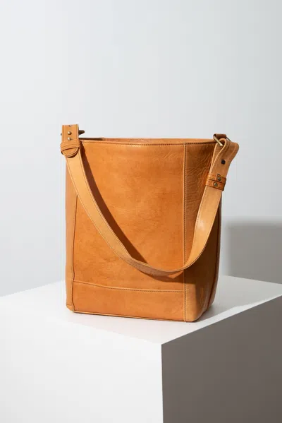 Noonday Modern Leather Bucket Tote In Pattern