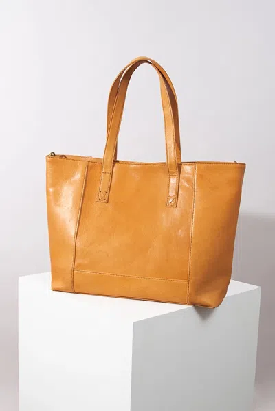 Noonday Modern Leather Tote In Red