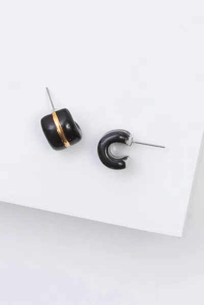 Noonday Noir Mini Hoops In Black