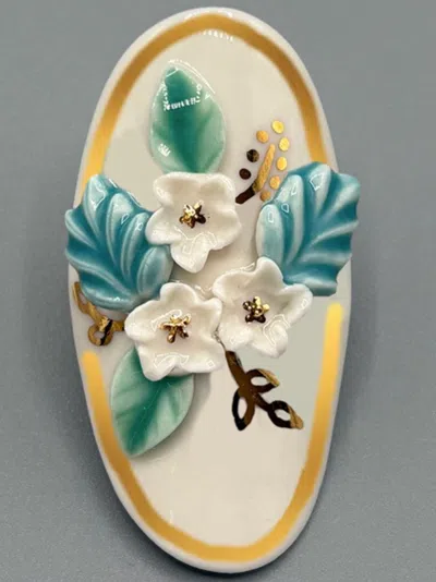Noonday Porcelain Bandana Slider, 3 Flowers