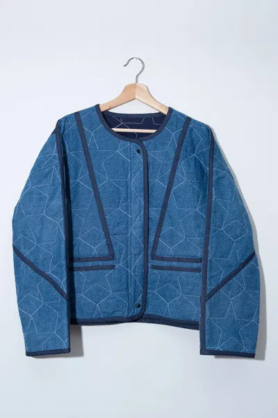 Noonday Quilted Stars Denim Jacket In Blue