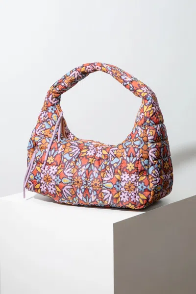 Noonday Quilted Zipper Tote, Floral Ikat In Pattern