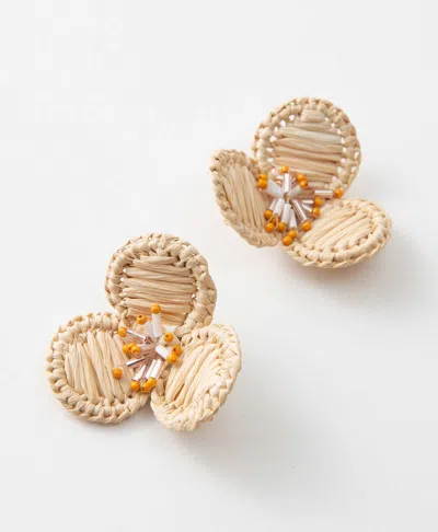 Noonday Raffia Hibiscus Earrings