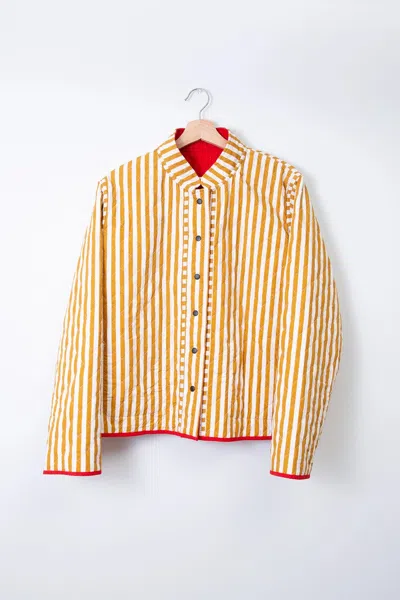 Noonday Reversible Quilted Jacket, Striped Marigold