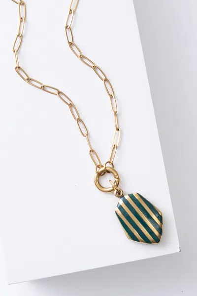 Noonday Timeless Stripe Locket In Gold
