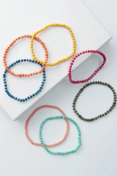 Noonday Tiny Paper Bead Bracelet Set Of 8 In Brown