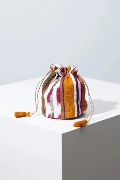 Noonday Woven Stripe Jewelry Pouch In White