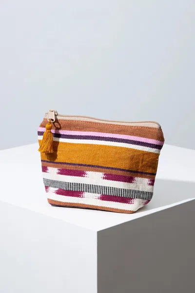 Noonday Woven Stripe Pouch In Black
