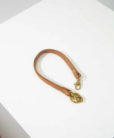 Noonday Wristlet Strap, Caramel In Brown