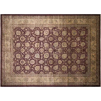 Noori Rug Ankara Juldiz Hand-knotted Aubergine Area Rug In Red,beige