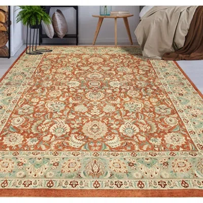 Noori Rug One-of-a-kind Asiria Oriental Hand-knotted 8'3 X 9'8 Wool Rust Area Rug