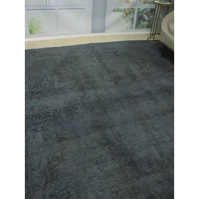 Noori Rug One-of-a-kind Hand-knotted 1980s Gray 9'2" X 12'7" Wool Area Rug In Charcoal;grey