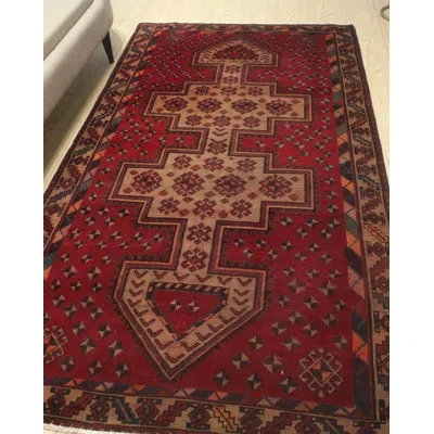 Noori Rug One-of-a-kind Hand-knotted 1980s Red 4'11" X 8'11" Wool Area Rug In Lt. Brown