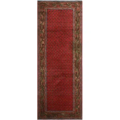 Noori Rug One-of-a-kind Hand-knotted 1980s Red/brown 3'10" X 10'5" Runner Wool Area Rug In Brown;red