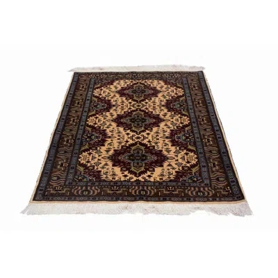Noori Rug One-of-a-kind Karghi Hand-knotted New Age Ivory/gray 4' X 5'2" Wool Area Rug In Ivory;gray