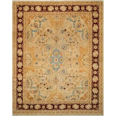 Noori Rug One-of-a-kind Versailles Hand-knotted New Age Light Gold 12'1" X 15'3" Wool Area Rug