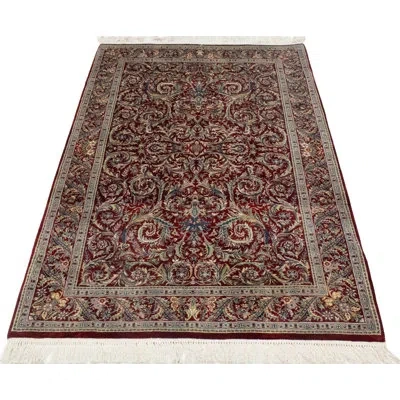 Noori Rug One-of-a-kind Wali Hand-knotted New Age Red 4' X 6'3" Wool Area Rug