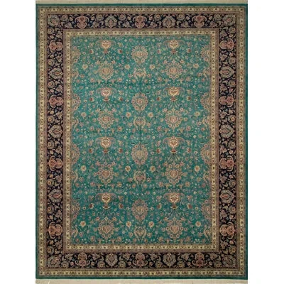 Noori Rug One-of-a-kind Wali Hand-knotted New Age Teal 12' X 16' Wool Area Rug In Teal Green