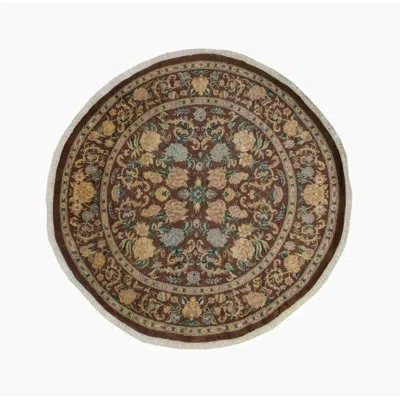 Noori Rug One-of-a-kind William Hand-knotted New Age Chocolate 8'1" X 8'1" Round Wool Area Rug