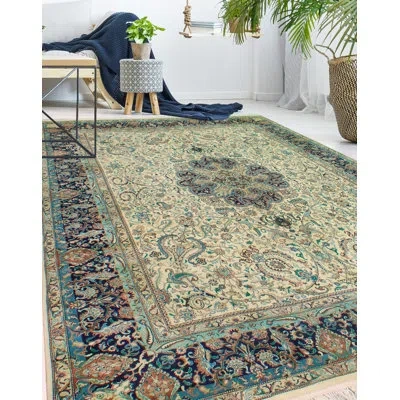 Noori Rug Pak-persian Dash Ivory Rug In Ivory;navy