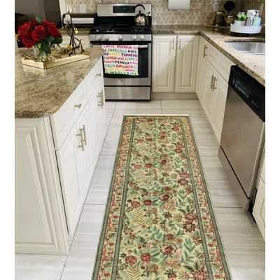 Noori Rug Pak-persian Elianne Ivory  Runner In Ivory;lt. Green