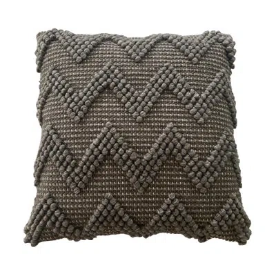 Noori Rug Square Cotton Chevron Pillow Cover & Insert In Gray