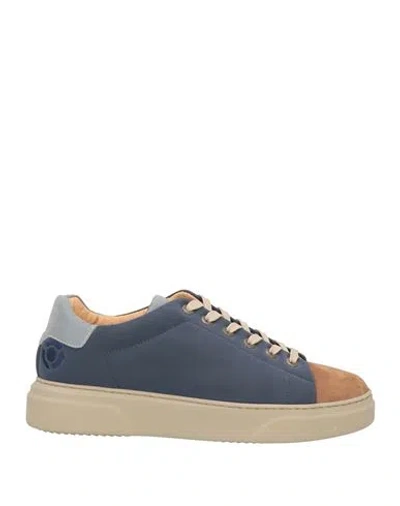 Noova Man Sneakers Blue Size 9 Leather, Textile Fibers
