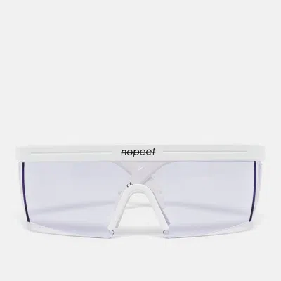 Pre-owned Nopeet White/purple Haze Shield Sunglasses
