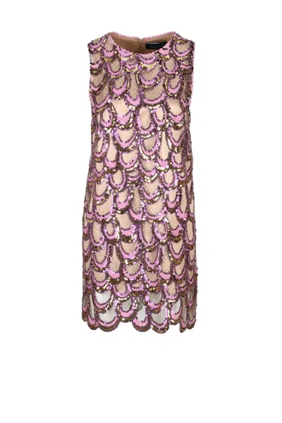Nora Barth Sequin Dress - Beige/pink In Multi