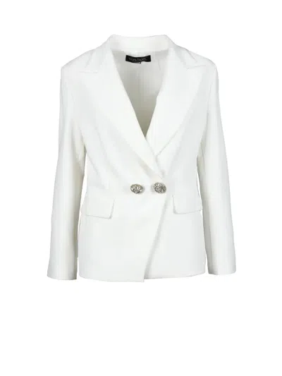 Nora Barth White Polyester Wool Viscose Elastane Jacket