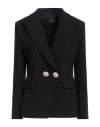 Nora Barth Woman Blazer Black Size 8 Polyester, Wool, Viscose, Elastane