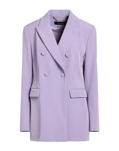 Nora Barth Woman Blazer Lilac Size 10 Polyurethane, Viscose, Elastane In Purple